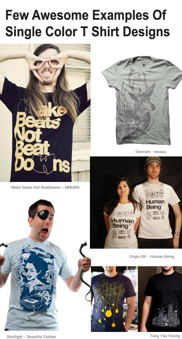 One Color T shirt Design prints