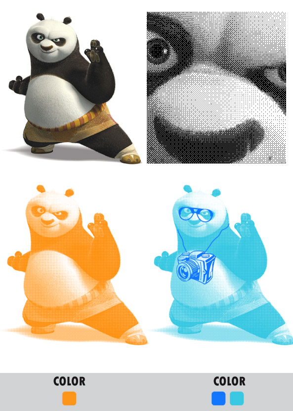 Photo halftone effects for screen printing